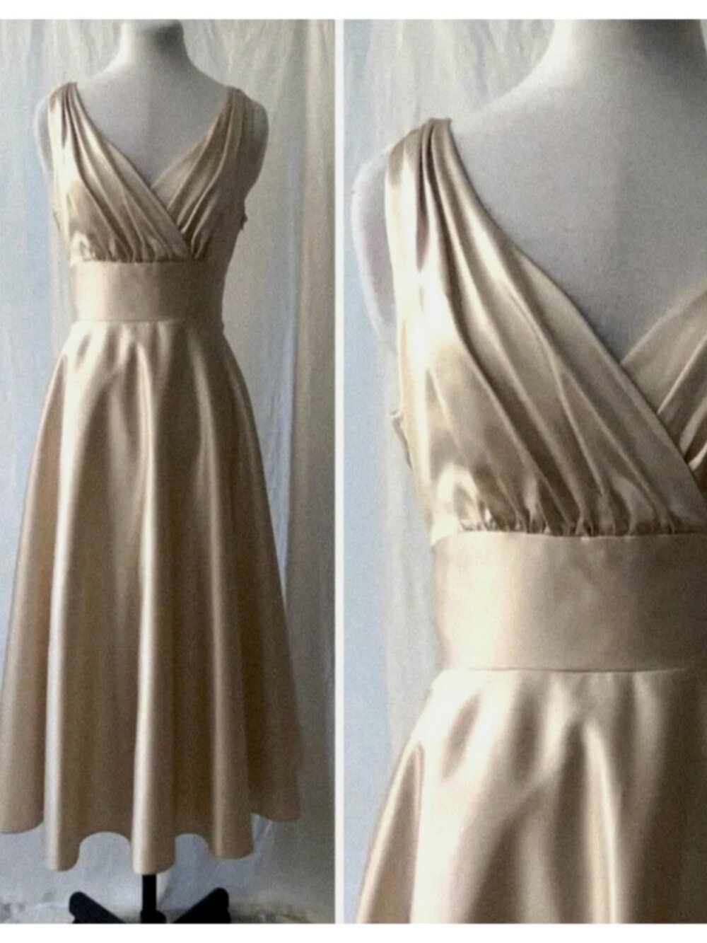 Cream Satin Dress early 2000s